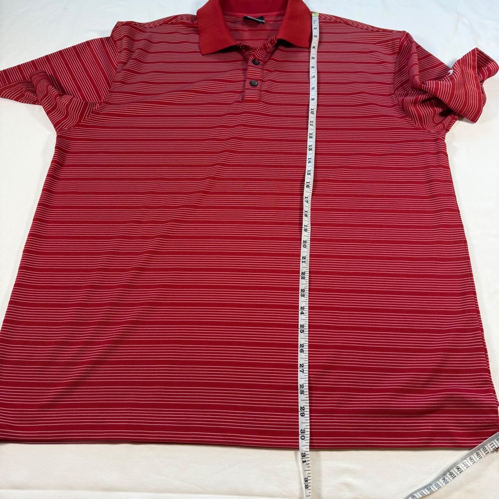 Nike Golf Dri-FIT Polo Shirt Mens XL Red Striped Short Sleeve Summer Dad College - Picture 7 of 11